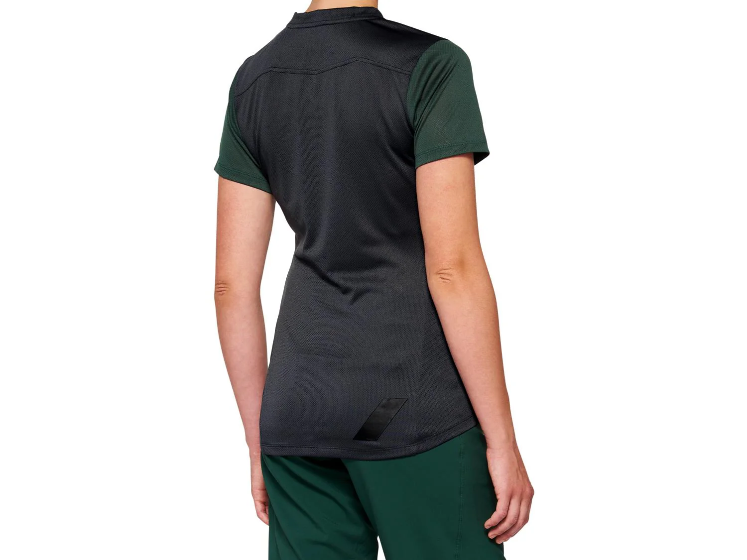 Ridecamp Womens Short Sleeve Jersey - Charcoal/Forest Green - Image 2