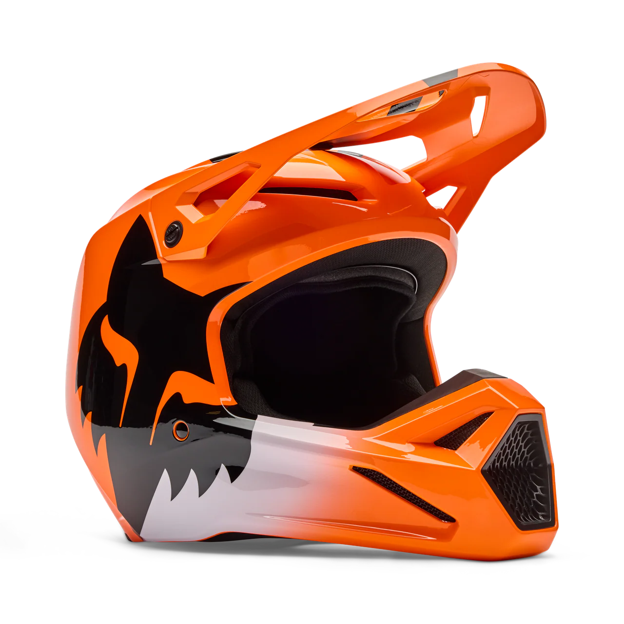 Youth V1 Shield Fullface Helm - Fluorescent Orange - Image 2