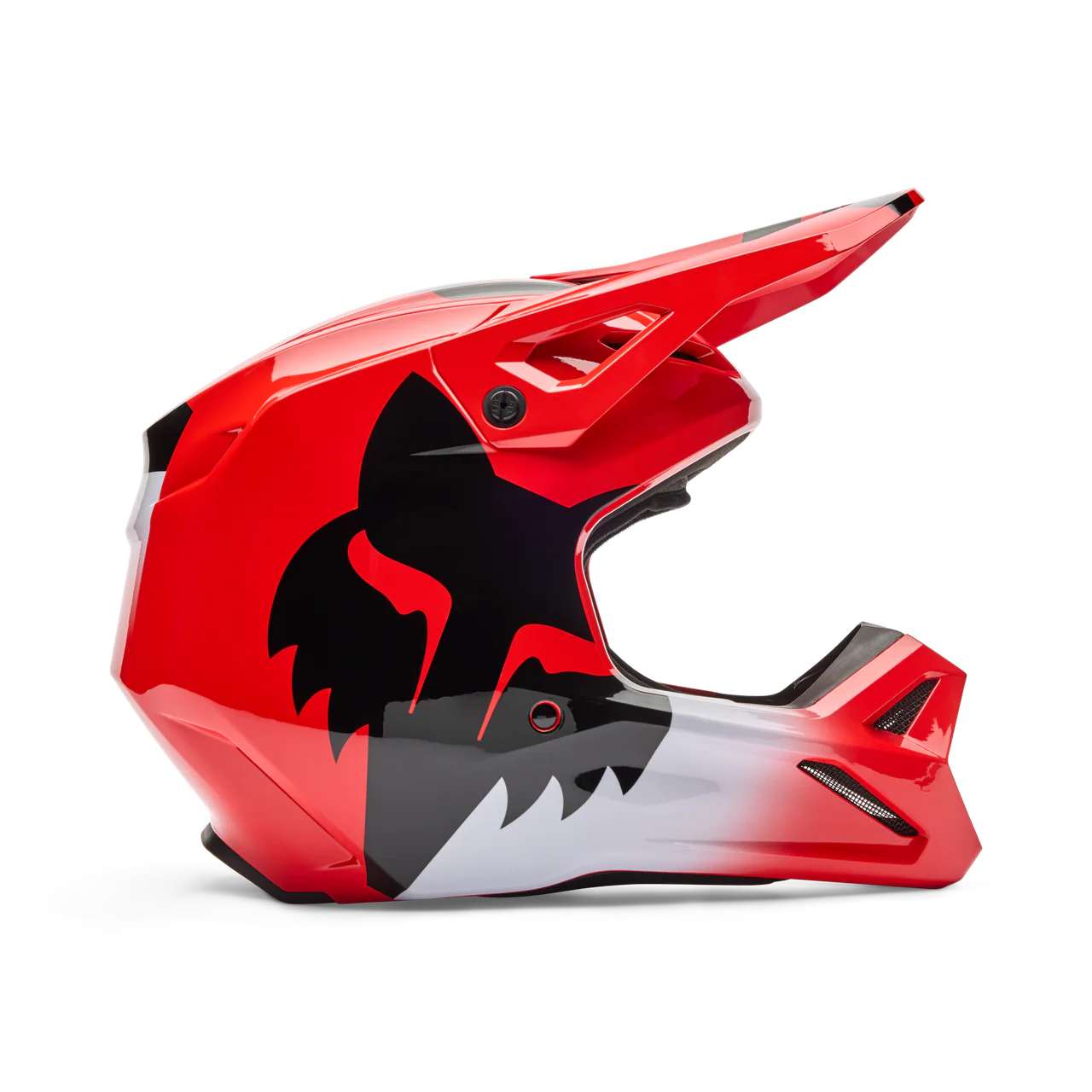 Youth V1 Shield Fullface Helm - Fluorescent Red