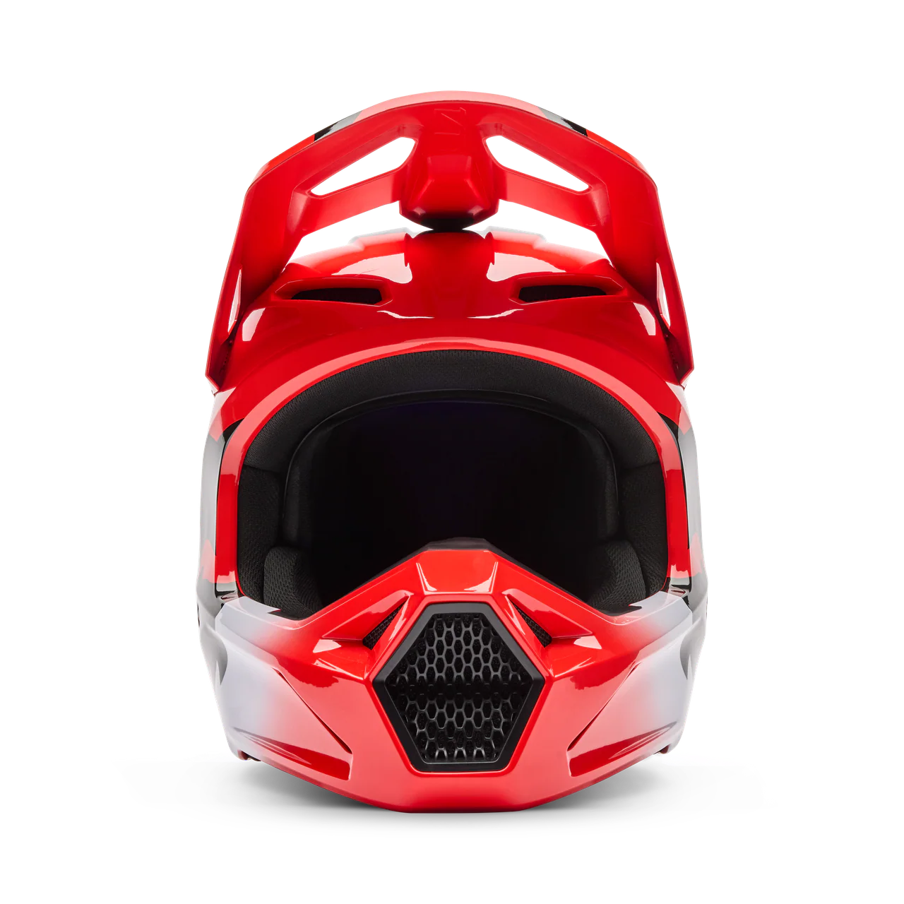 Youth V1 Shield Fullface Helm - Fluorescent Red - Image 3