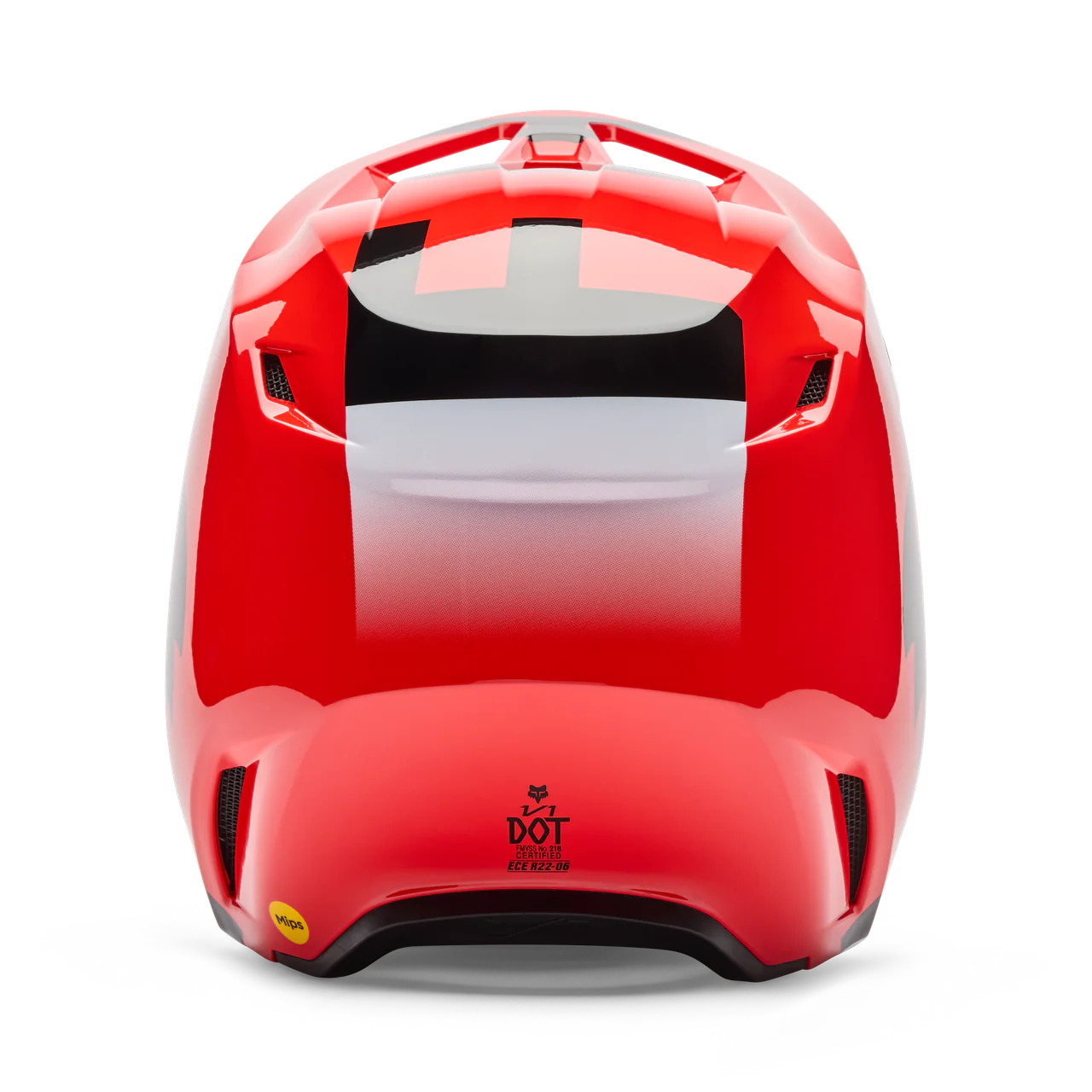 Youth V1 Shield Fullface Helm - Fluorescent Red - Image 5