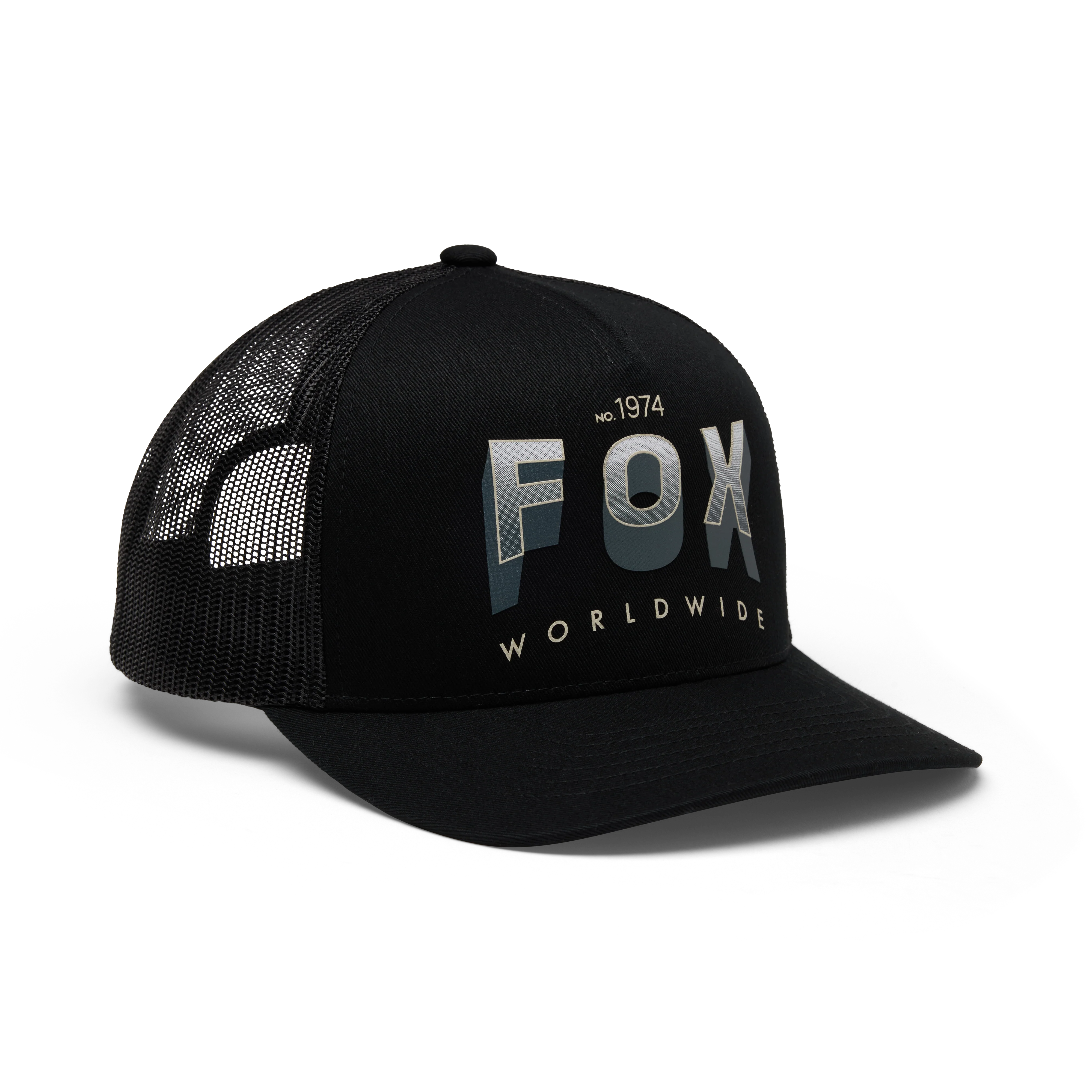 Block Mesh Trucker Hat - Black