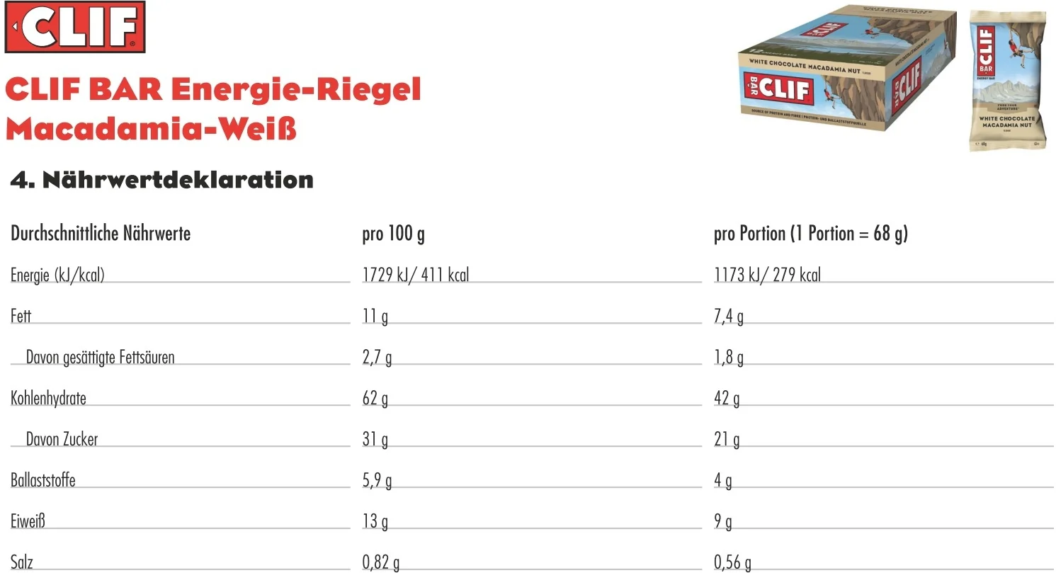 Original Energy Bar Energie Riegel - White Chocolate Macadamia Nut - Image 2