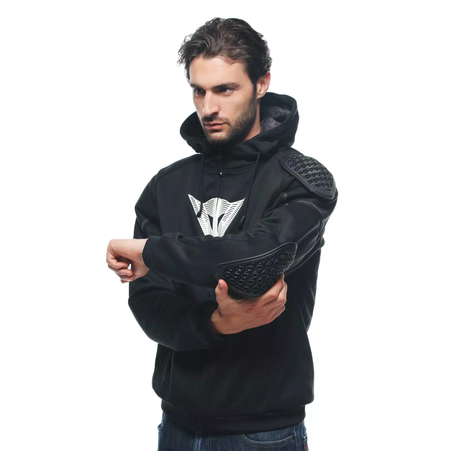 Daemon-X Safety Hoodie Full Zip - Black/Black-White - Image 13