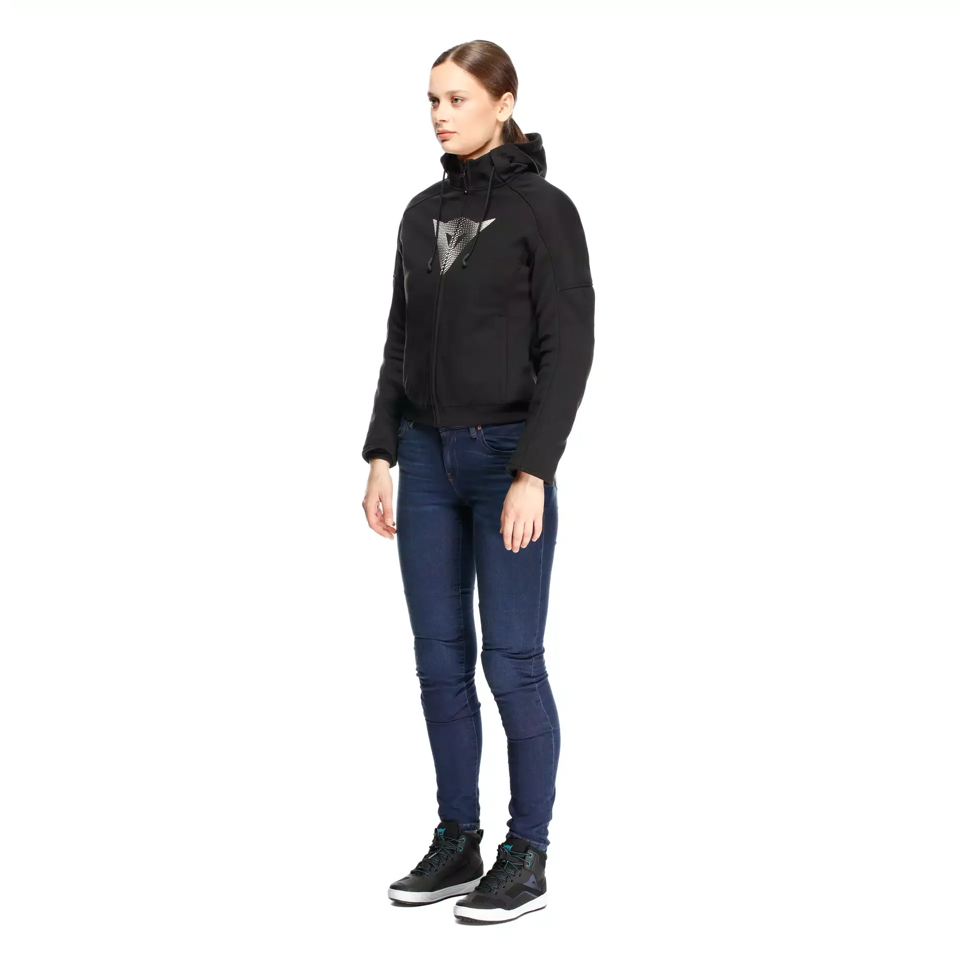 Daemon-X Safety Hoodie Full Zip WMN - Black/Black-White - Image 5