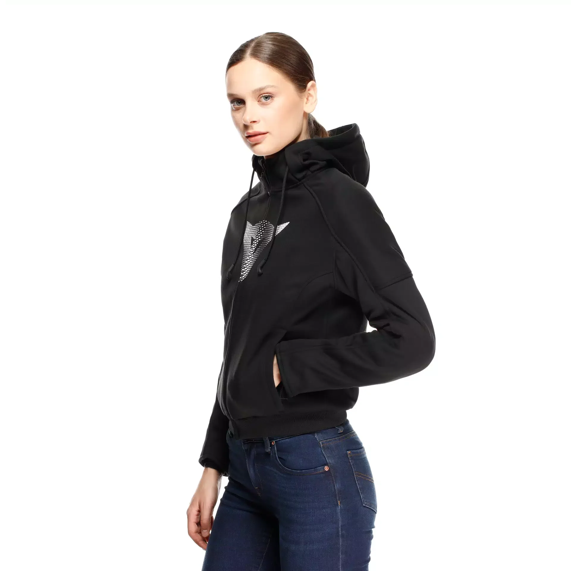 Daemon-X Safety Hoodie Full Zip WMN - Black/Black-White - Image 6