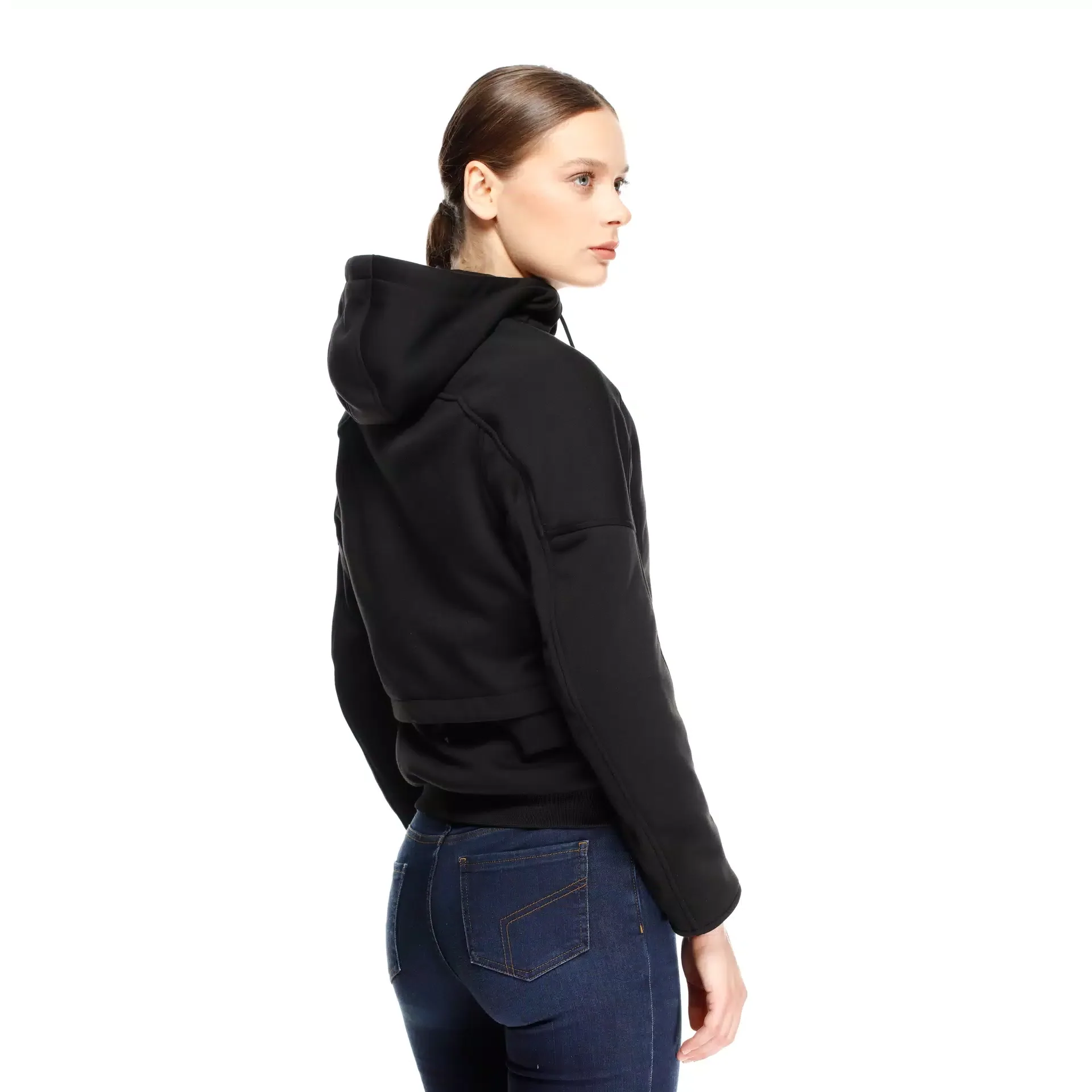 Daemon-X Safety Hoodie Full Zip WMN - Black/Black-White - Image 9