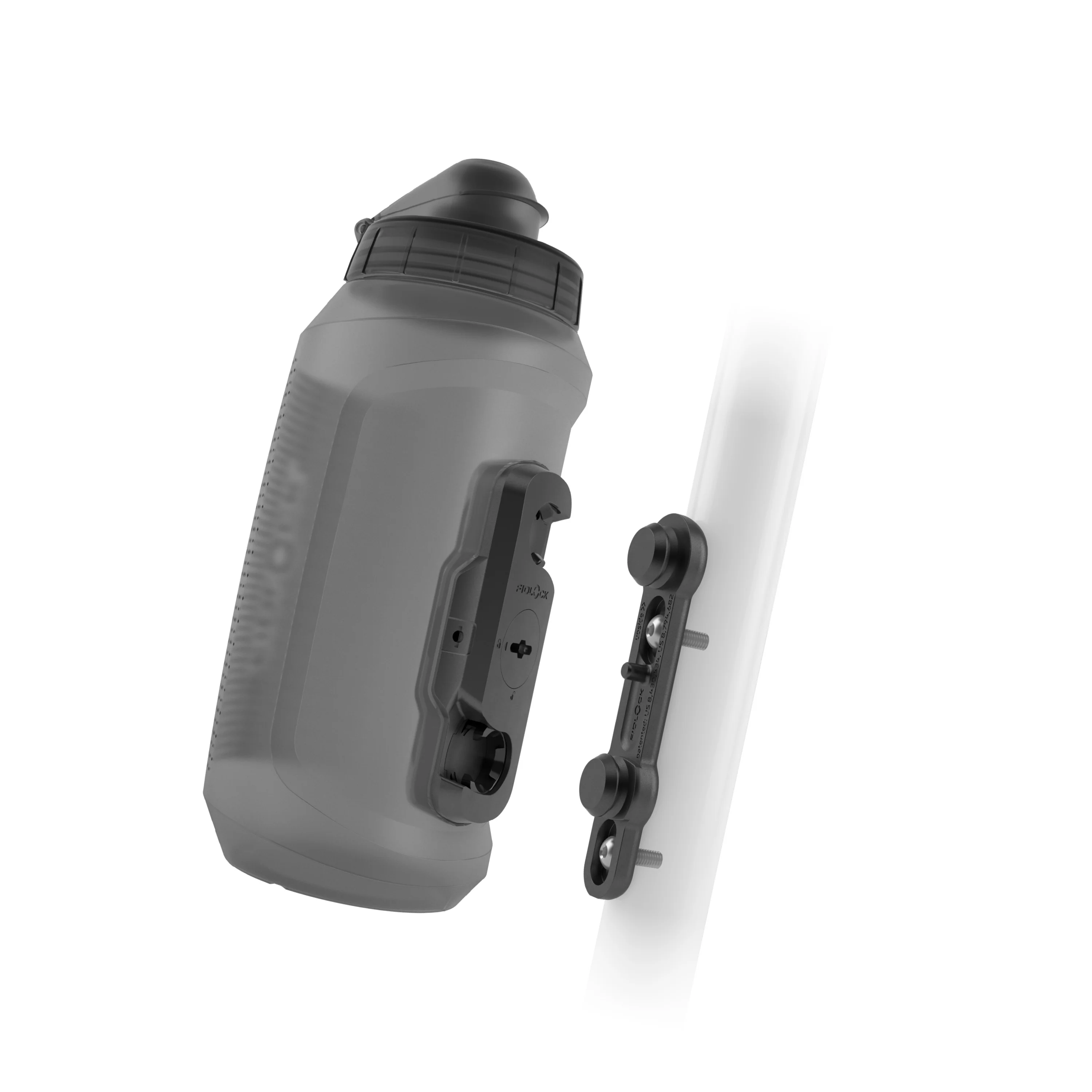 TWIST bottle 750 compact + bike base - transparent black