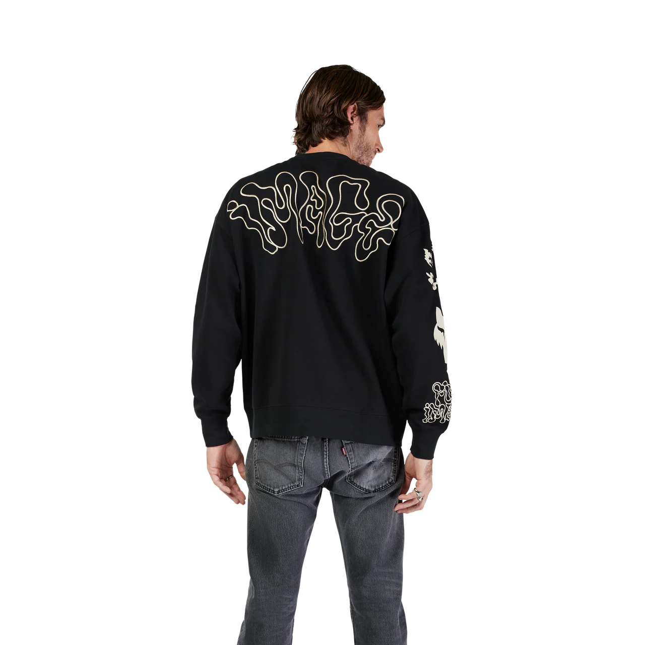 Hello Future Oversized Fleece Crew - Black - Image 4