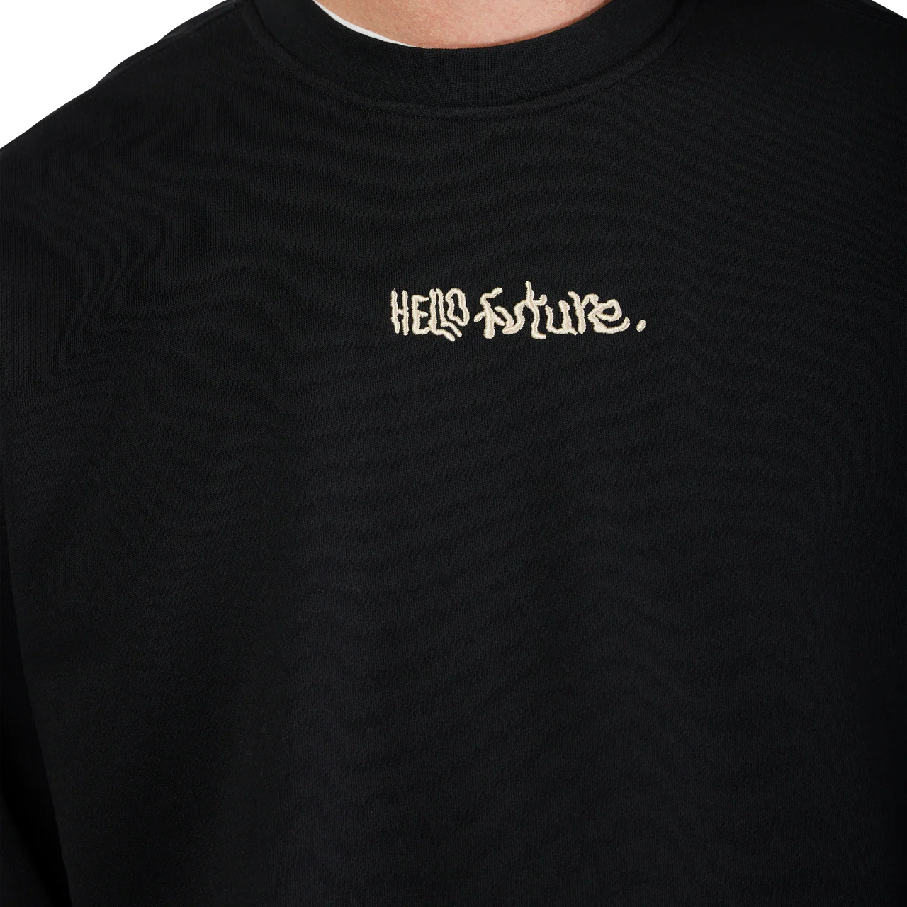 Hello Future Oversized Fleece Crew - Black - Image 5