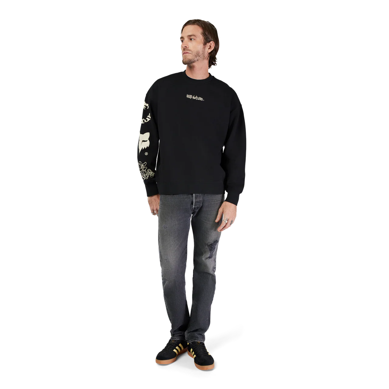 Hello Future Oversized Fleece Crew - Black - Image 8