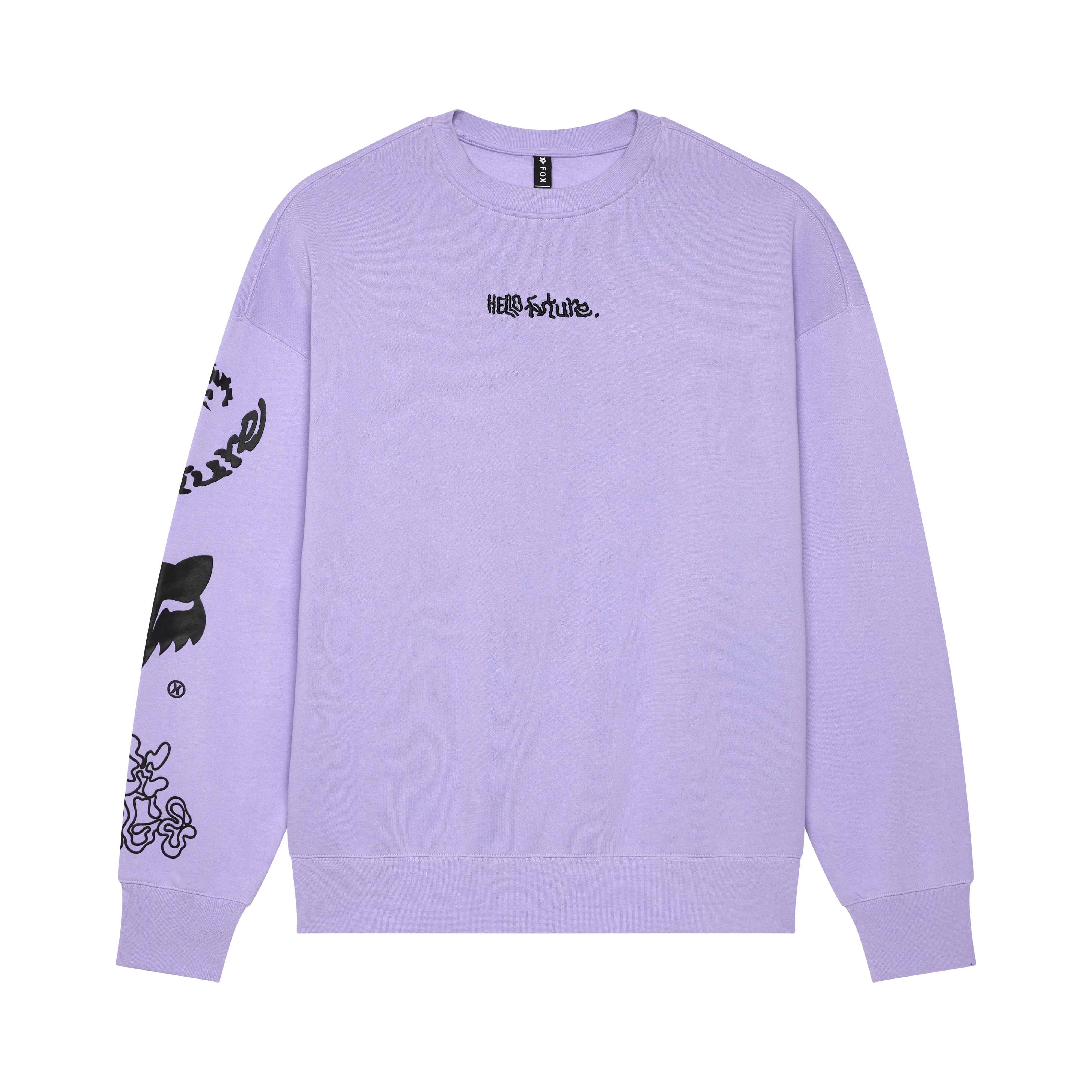 Hello Future Oversized Fleece Crew - Lilac