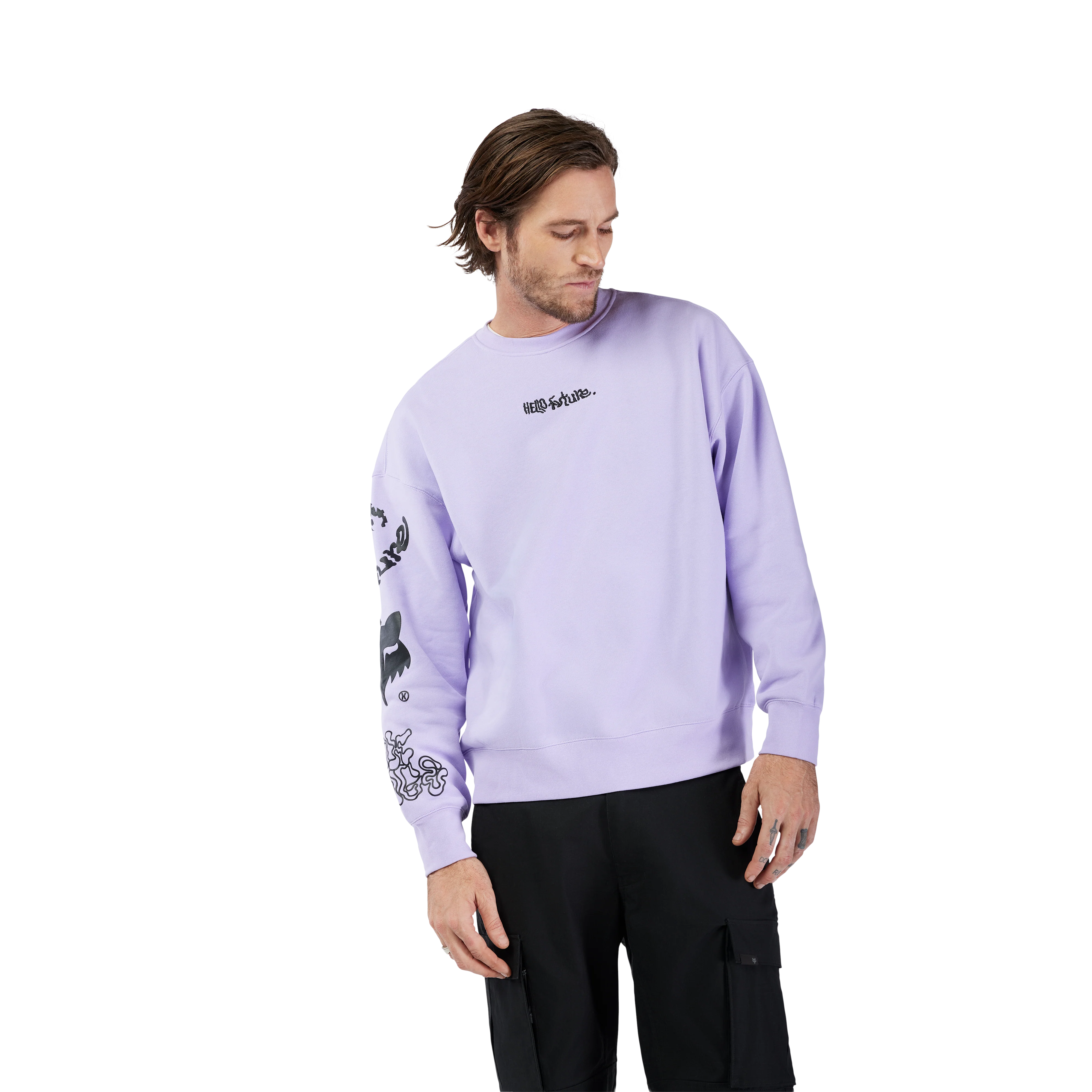 Hello Future Oversized Fleece Crew - Lilac - Image 3