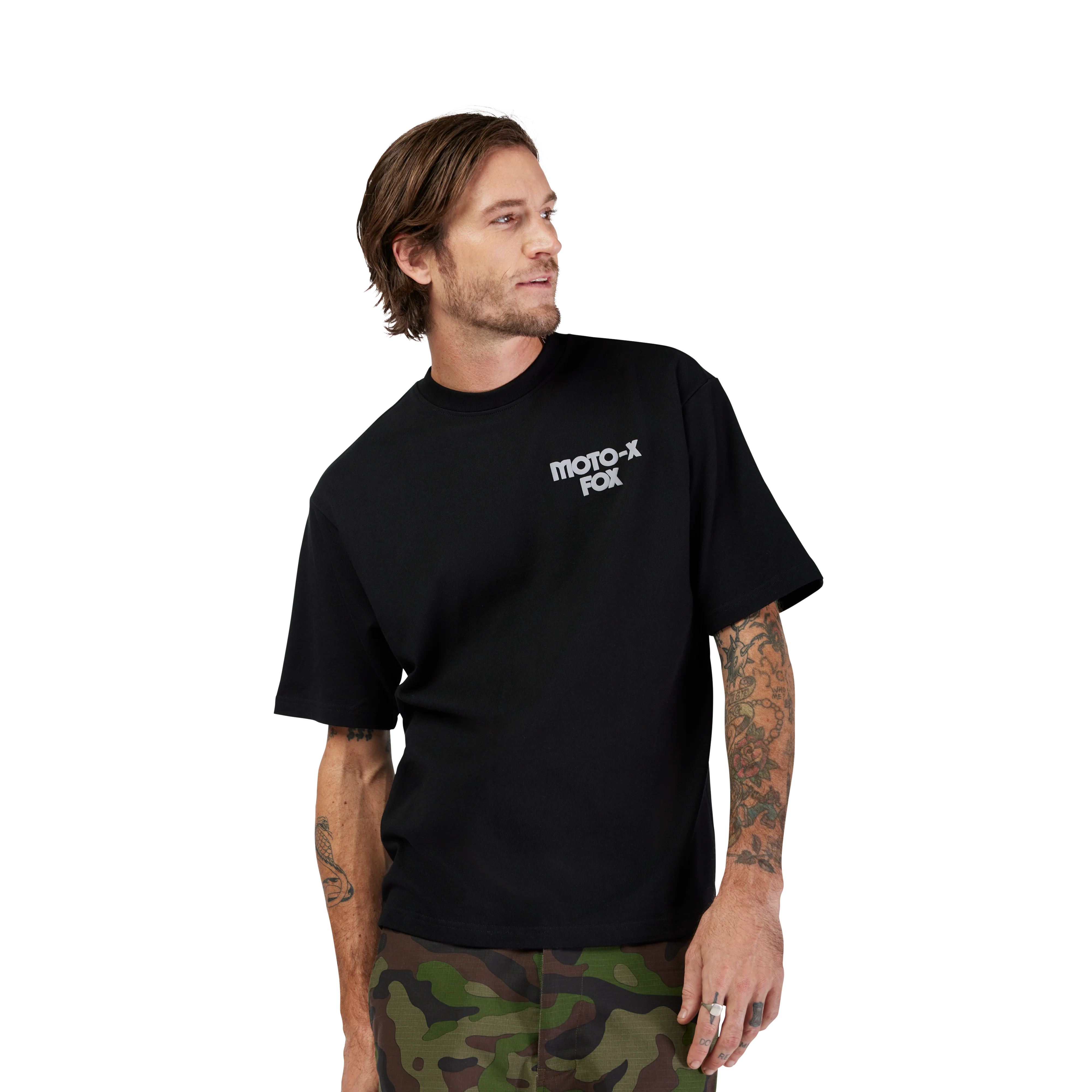 Moto-X Oversized Short Sleeve Tee - Black - Image 3