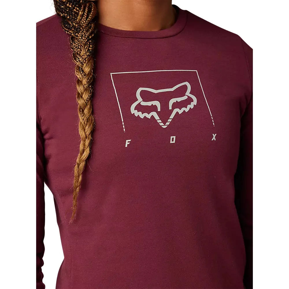 Womens Ranger Dr Mid Long Sleeve Jersey - dark maroon - Image 4