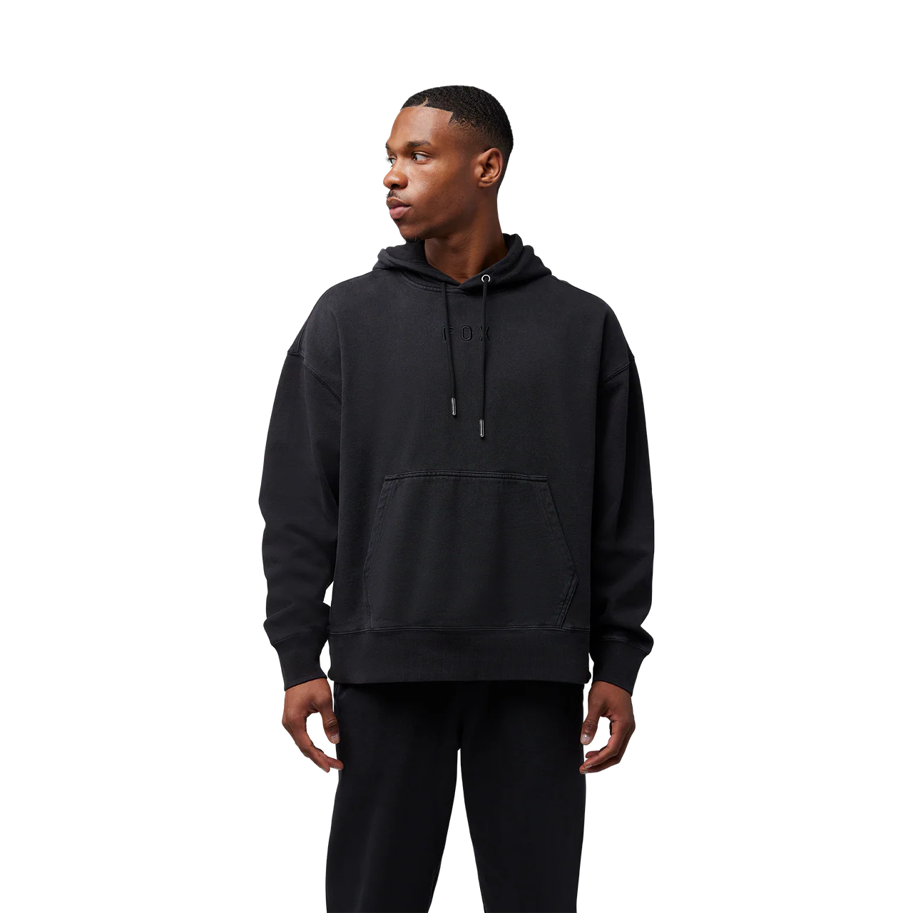 Wordmark Oversized Fleece Po - Black - Image 3