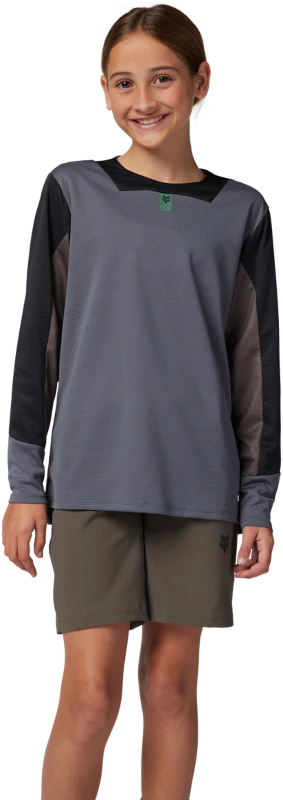 Youth Defend Long Sleeve Jersey - Graphite - Image 3