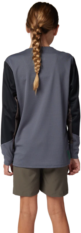 Youth Defend Long Sleeve Jersey - Graphite - Image 4
