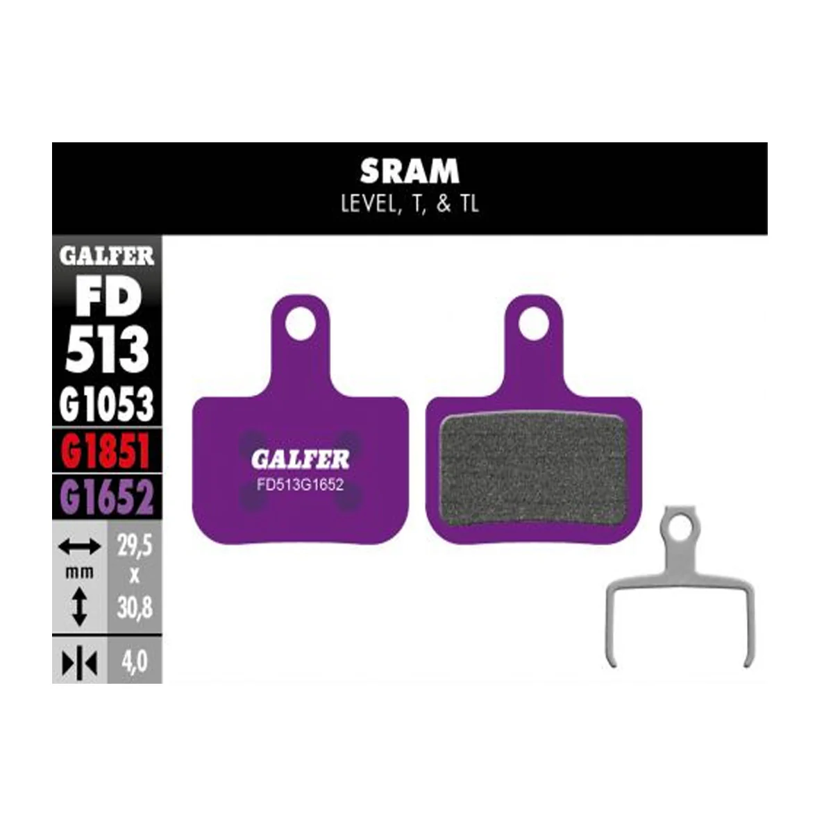 E-Bike Bremsbelag G1652 Sram - Violett