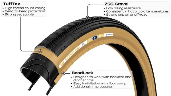 Gravelking Semi Slick 27.5", Faltreifen TLR - schwarz/braun - Image 3