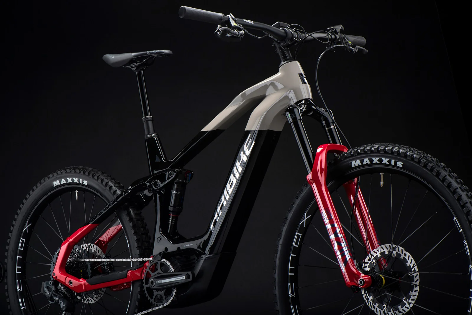 AllMtn CF SE MTB Fully - Gloss Black Grey Red Chrome - Image 2