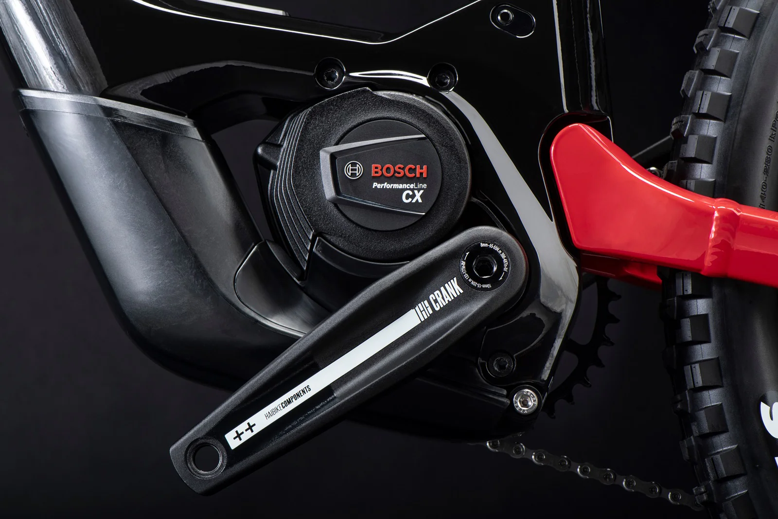 AllMtn CF SE MTB Fully - Gloss Black Grey Red Chrome - Image 3