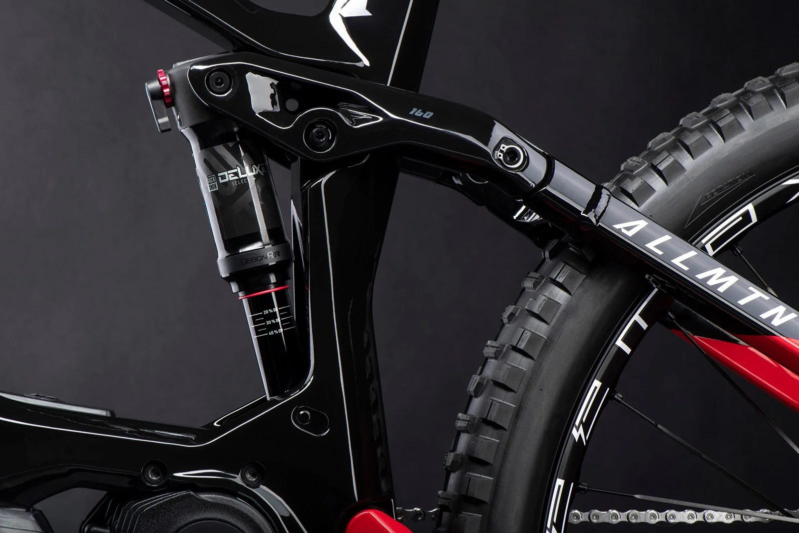 AllMtn CF SE MTB Fully - Gloss Black Grey Red Chrome - Image 6