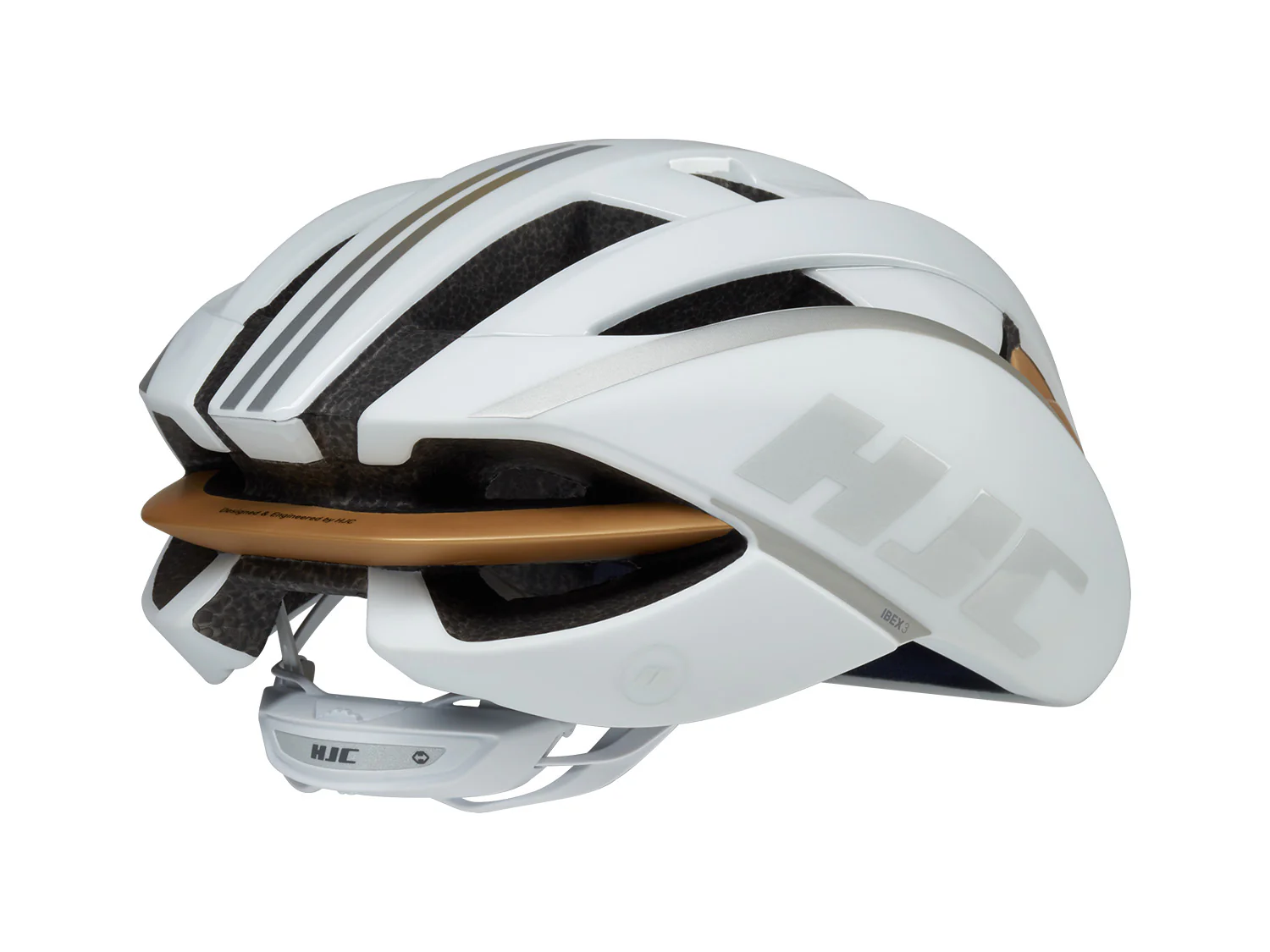 IBEX 3 Road helmet - Matt Gloss White Gold - Image 4