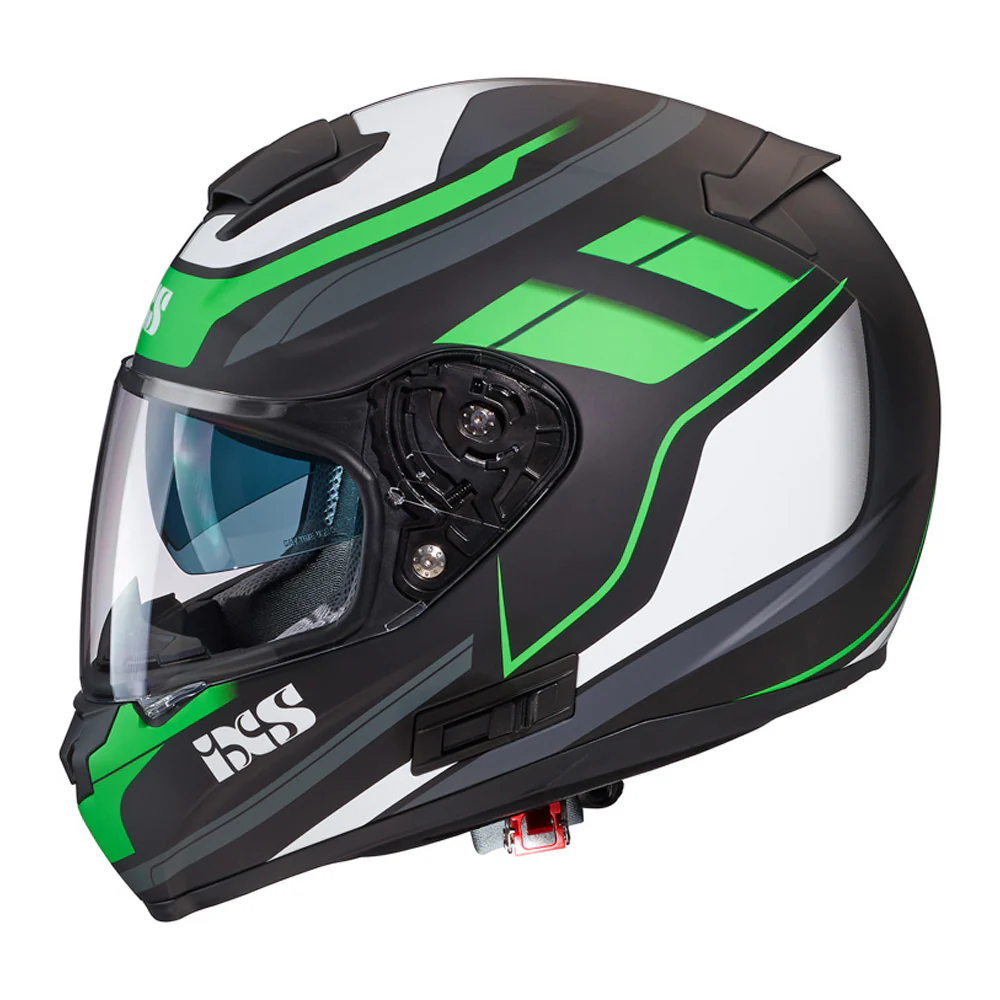 215 2.0 Motorradhelm matte black green white - Image 2