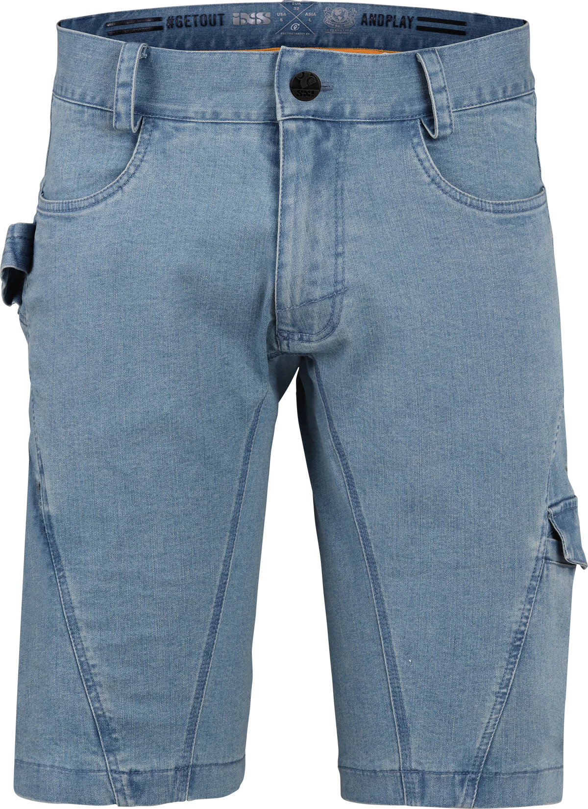 Carve Digger Organic Denim Shorts - Washed Blue - Image 2