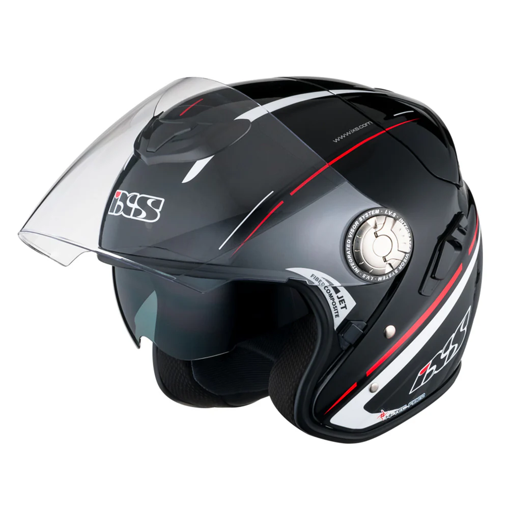HX 91 Boost Motorradhelm (schwarz/weiss/rot) - Image 2
