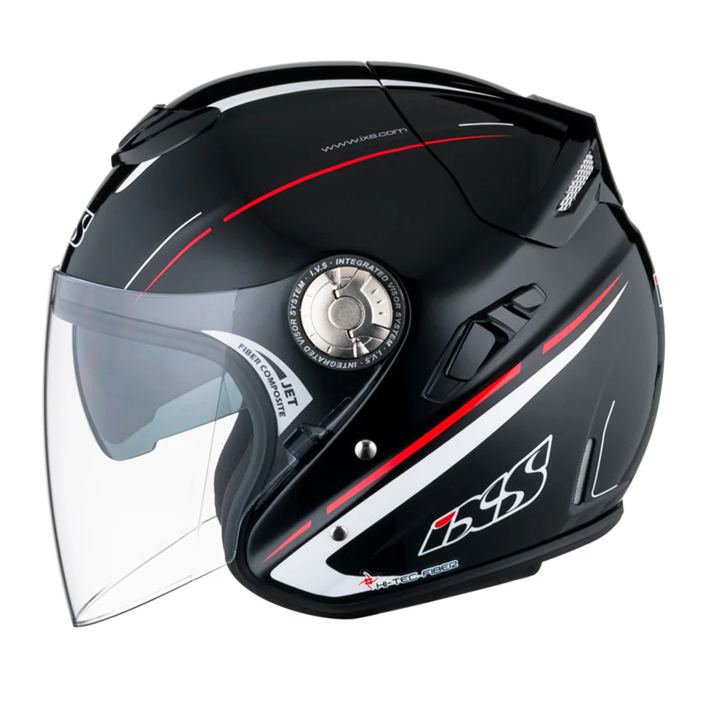 HX 91 Boost Motorradhelm (schwarz/weiss/rot) - Image 3