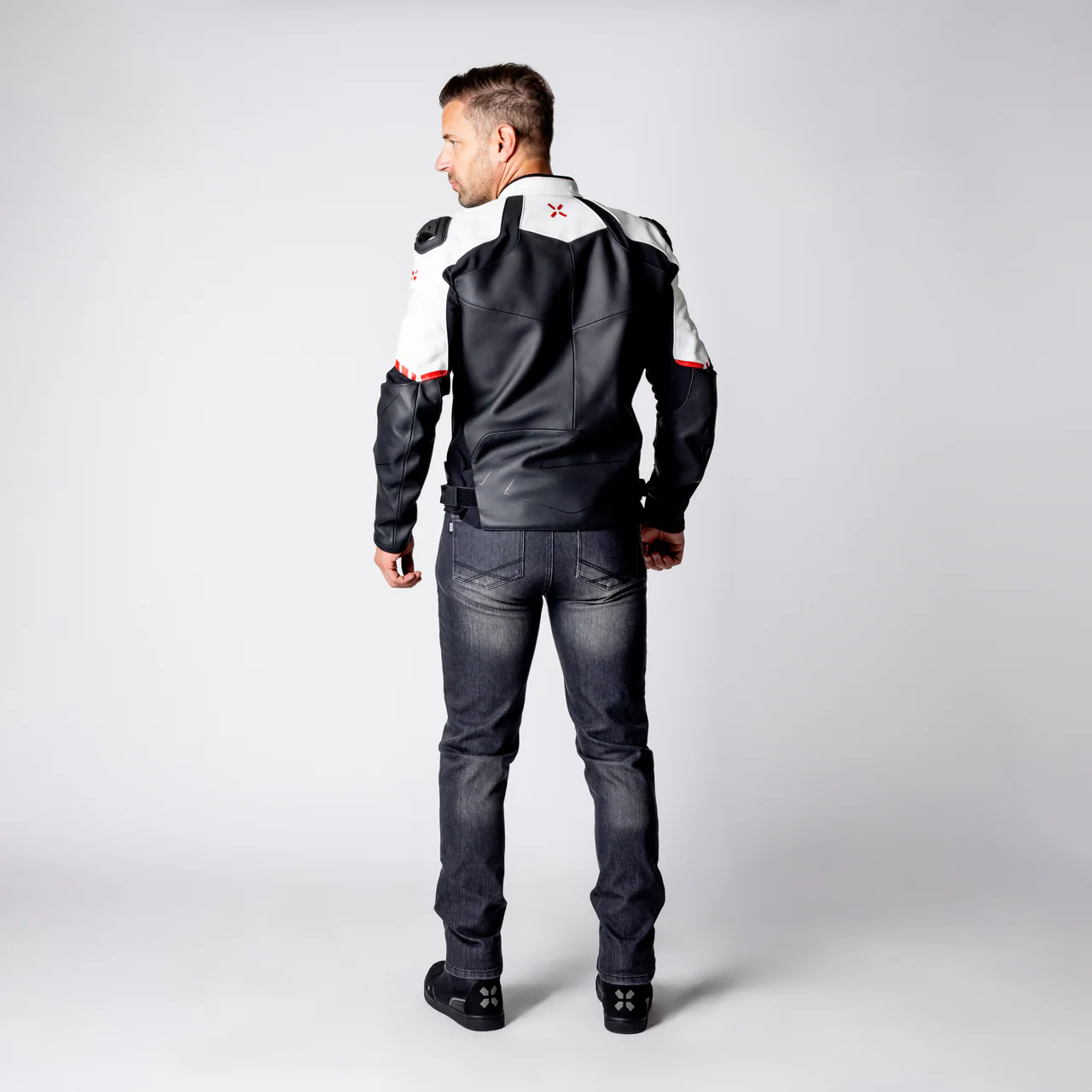 Ace 1.0 Lederjacke - schwarz-weiss-rot - Image 10