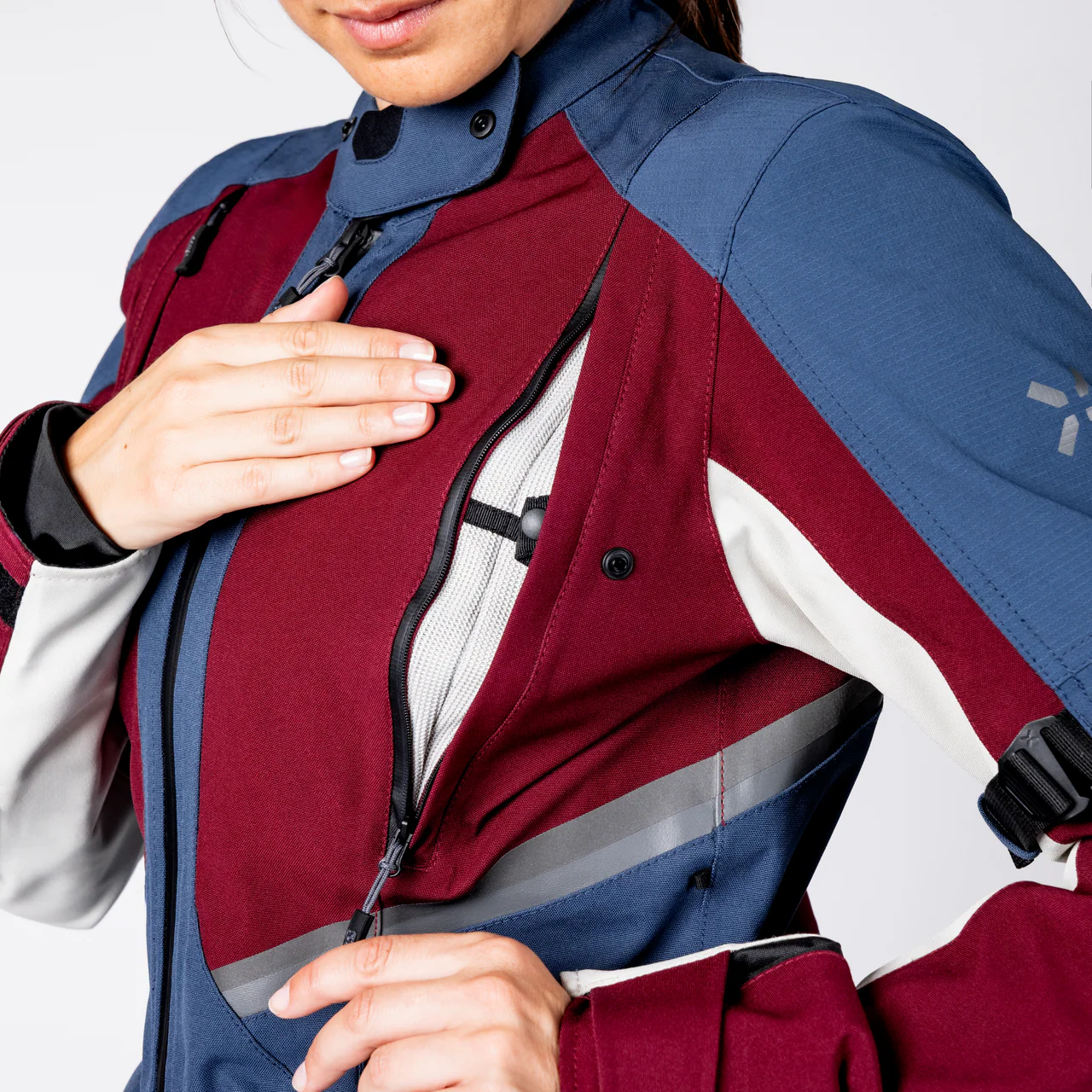Damen Tourster-STX 1.0 Laminatjacke - weinrot-blau-cool grey - Image 19