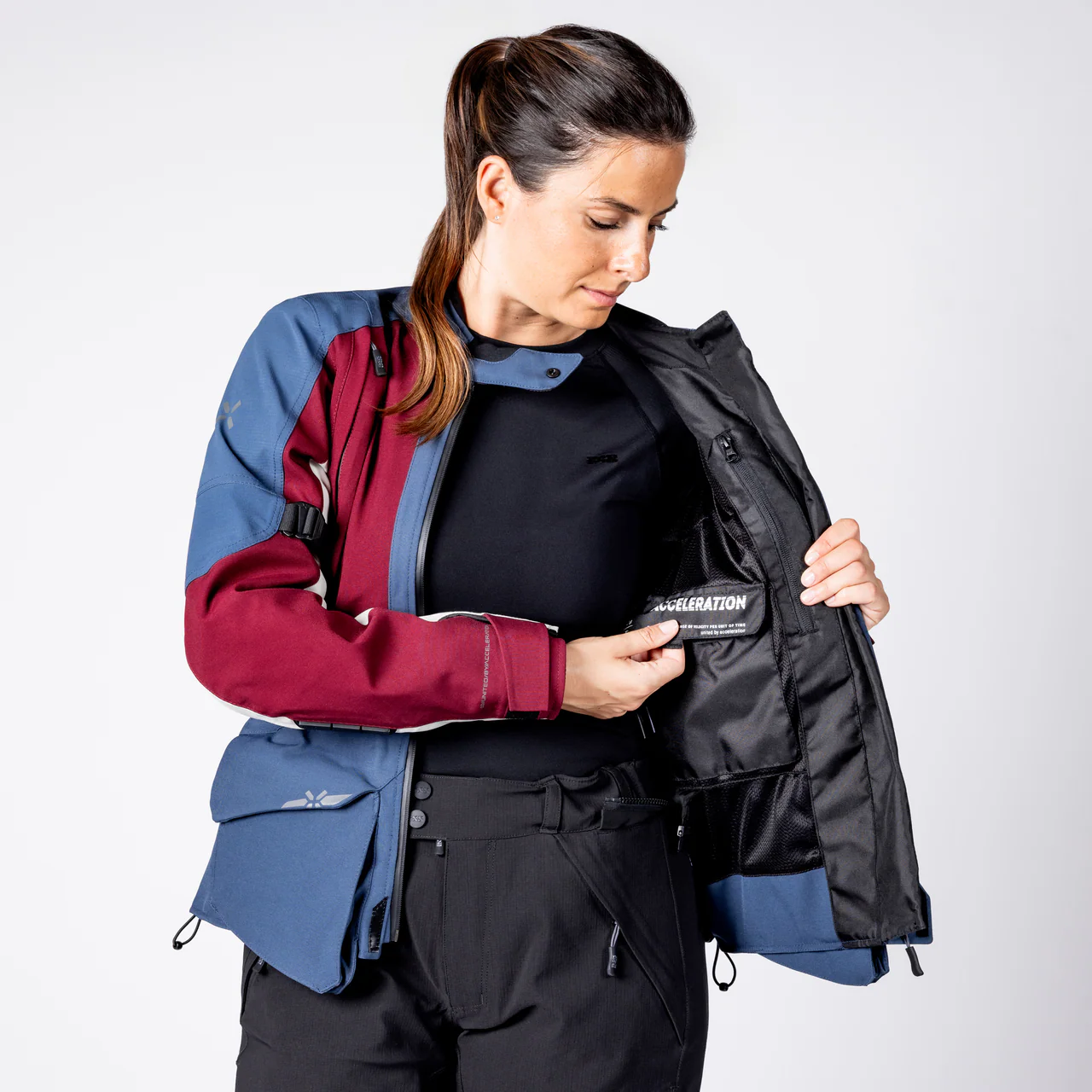 Damen Tourster-STX 1.0 Laminatjacke - weinrot-blau-cool grey - Image 31