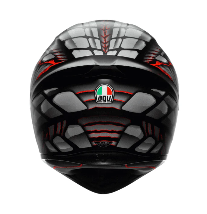 K1 S Helm E2206 - LYZARD Matt Black/Grey/Red - Image 5
