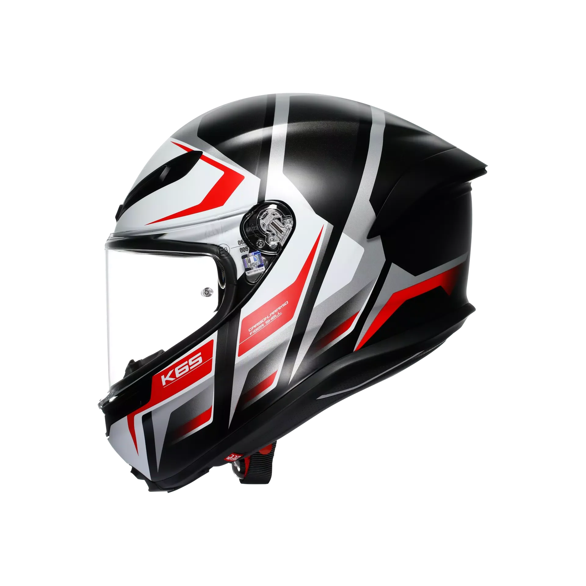 K6 S E2206, Integralhelm - Karve Matt Black/White/Red - Image 4