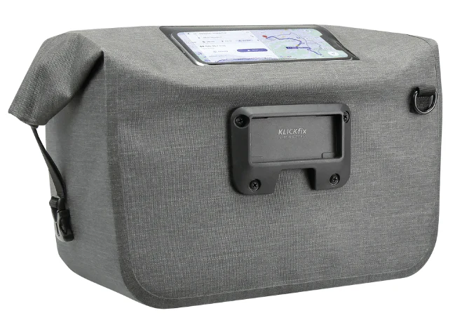 KLICKfix Lenkertasche Lightpack Max Waterproof 10L - tweed grau - Image 2