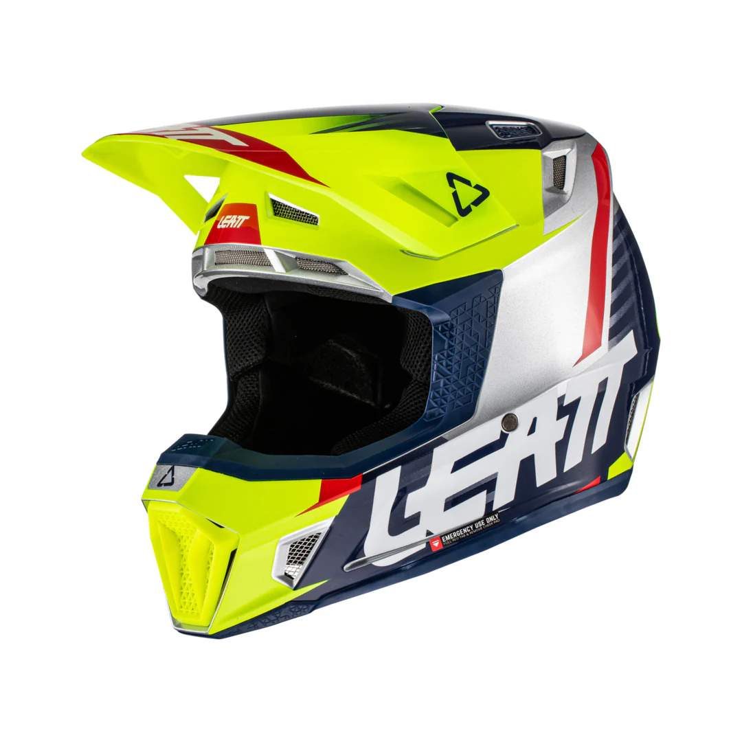 Helm inkl. Brille 7.5 V22 Graphic fluo gelb-blau - Image 2