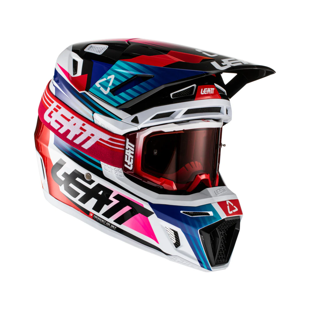 Helm inkl. Brille 8.5 V22 Aqua/Royal blau-weiss-schwarz