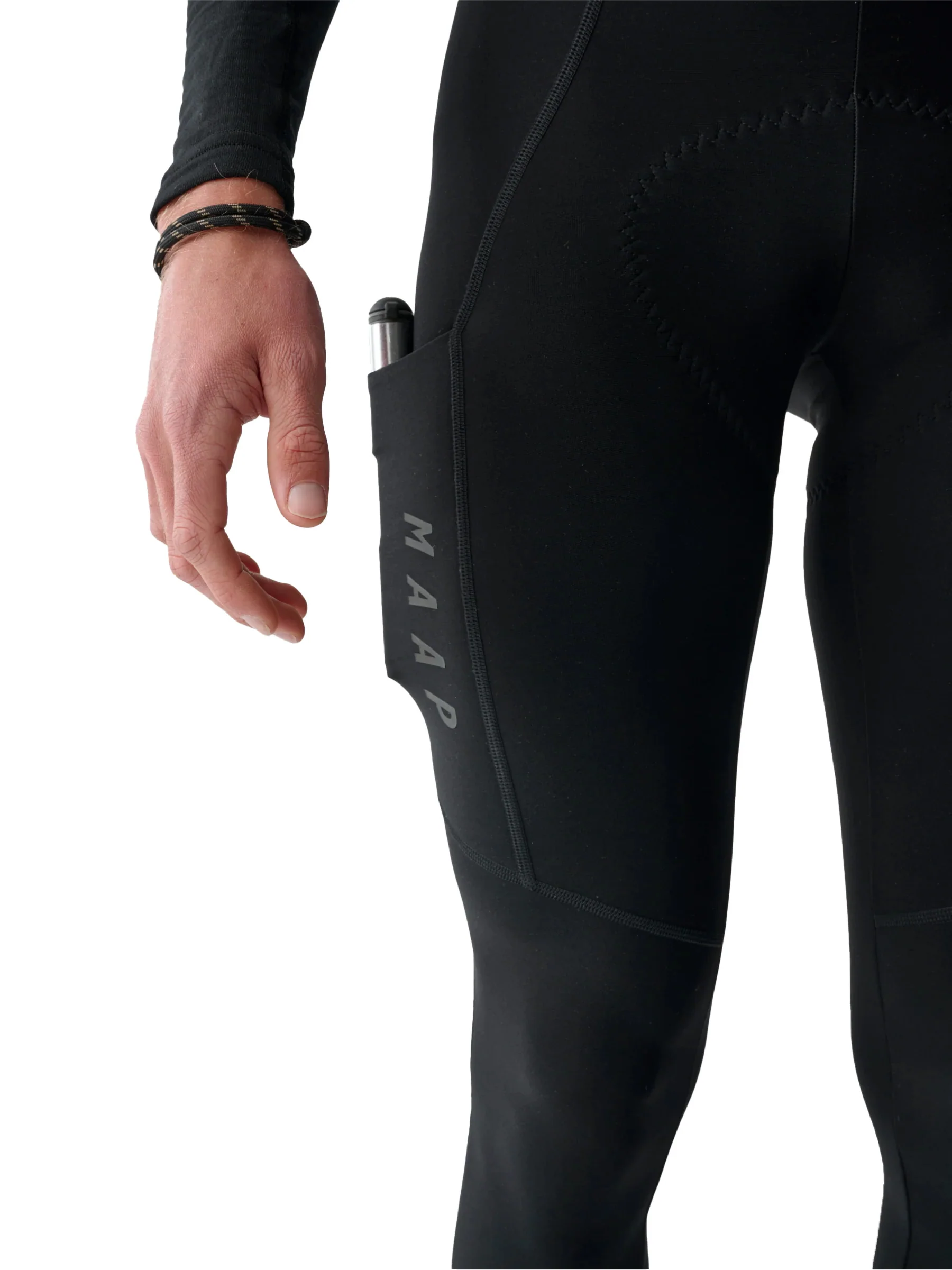 Team Bib Evo Thermal Cargo Tights - Black - Image 4