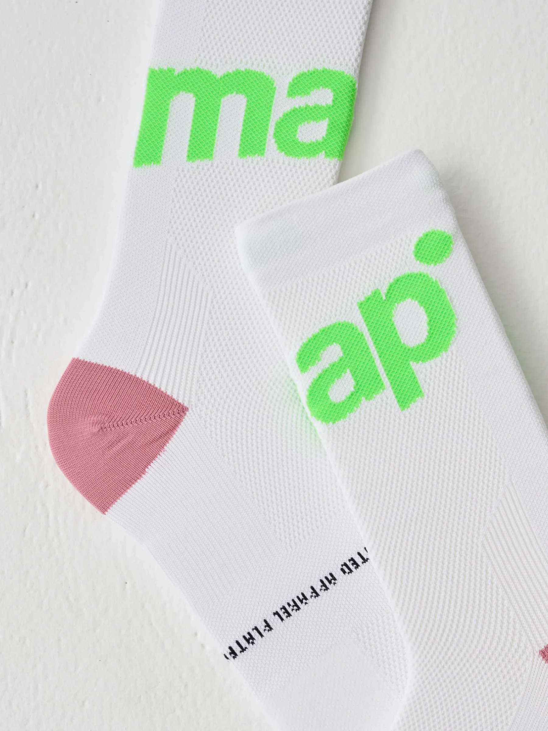 Training Sock - White / Fluoro Green - Image 2