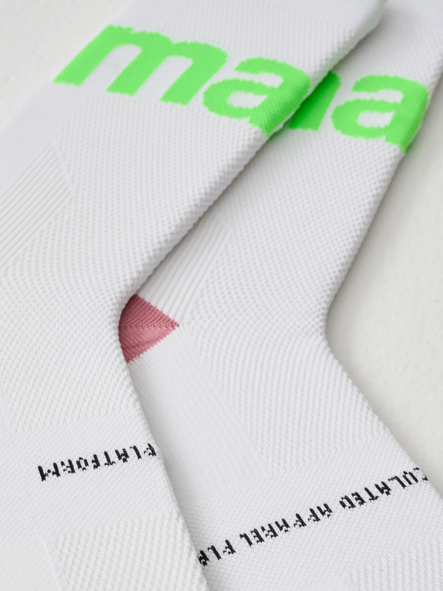 Training Sock - White / Fluoro Green - Image 3
