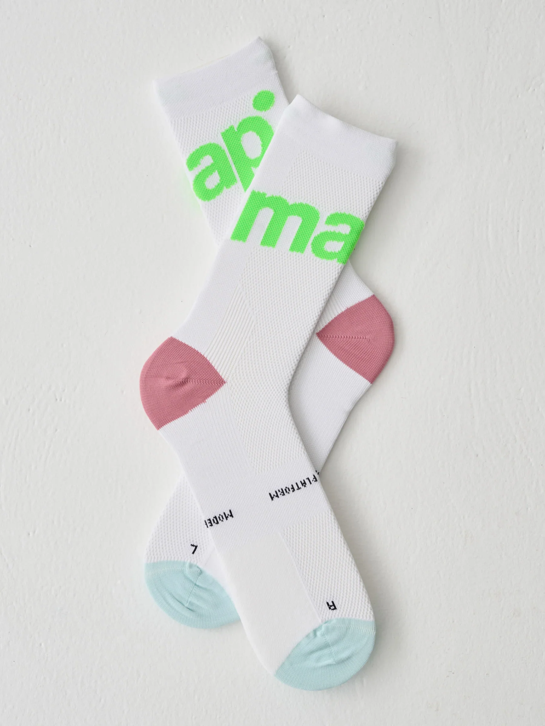 Training Sock - White / Fluoro Green - Image 4