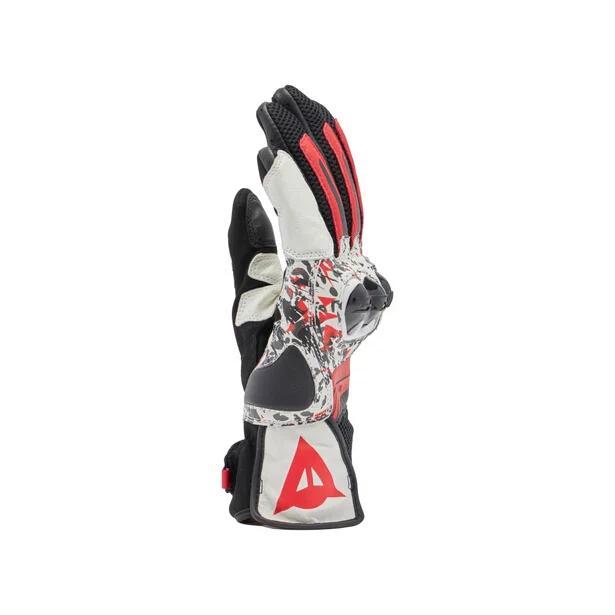MIG 3 Unisex Lederhandschuhe - Black/Red Spray/White - Image 4