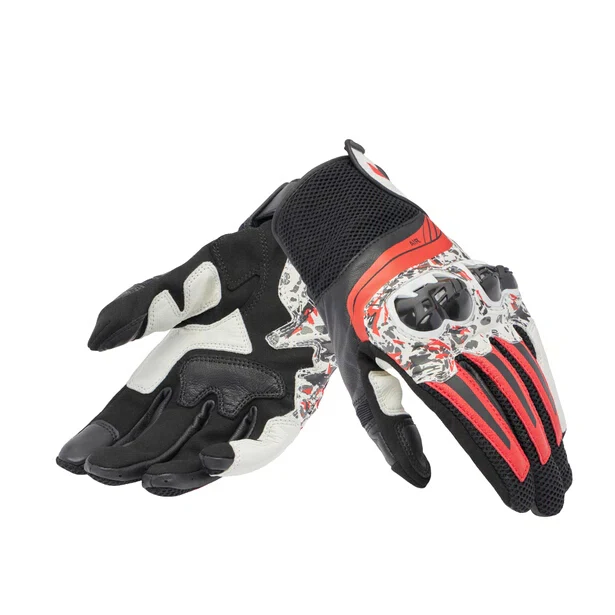 MIG 3 Unisex Lederhandschuhe - Black/Red Spray/White - Image 5