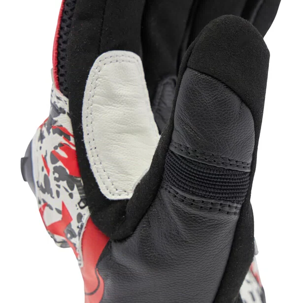 MIG 3 Unisex Lederhandschuhe - Black/Red Spray/White - Image 6