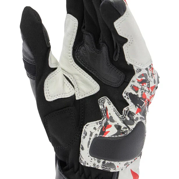 MIG 3 Unisex Lederhandschuhe - Black/Red Spray/White - Image 8