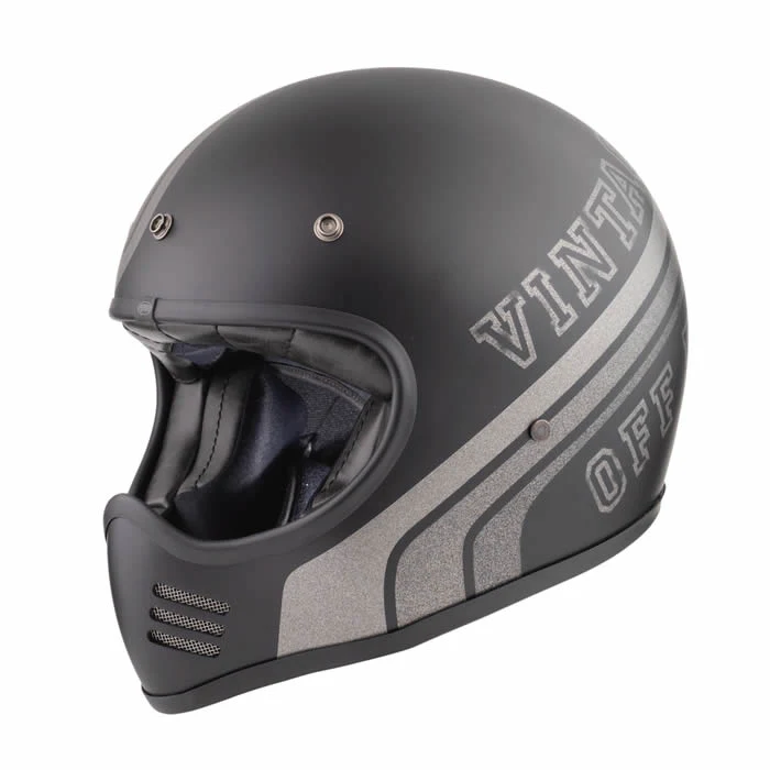 Integralhelm Vintage MX BTR 9BM - grau matt