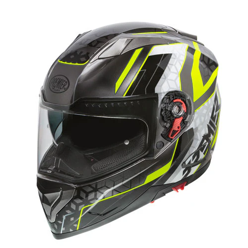 Integralhelm Vyrus EM Y17 - silber-fluo gelb-weiss